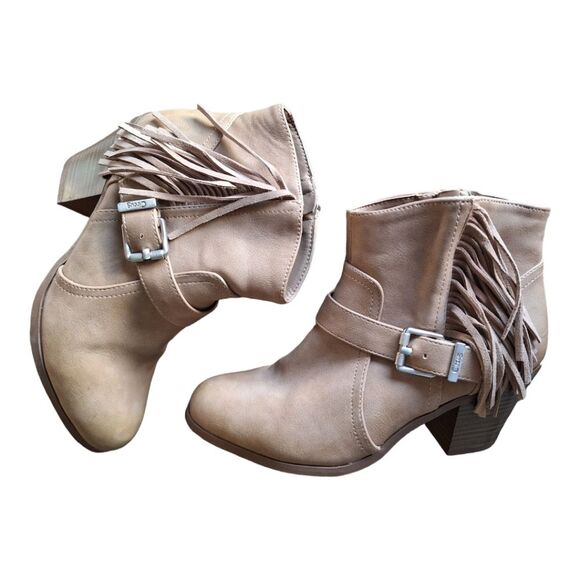 Festival Fringe Ankle Booties Leah beige zip 7.5M CIRCUS by SAM EDELMAN Boots - Picture 2 of 15